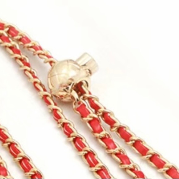 New Adjustable Crossbody Strap Twisted Red Leather Chain or replacement - Picture 4 of 13